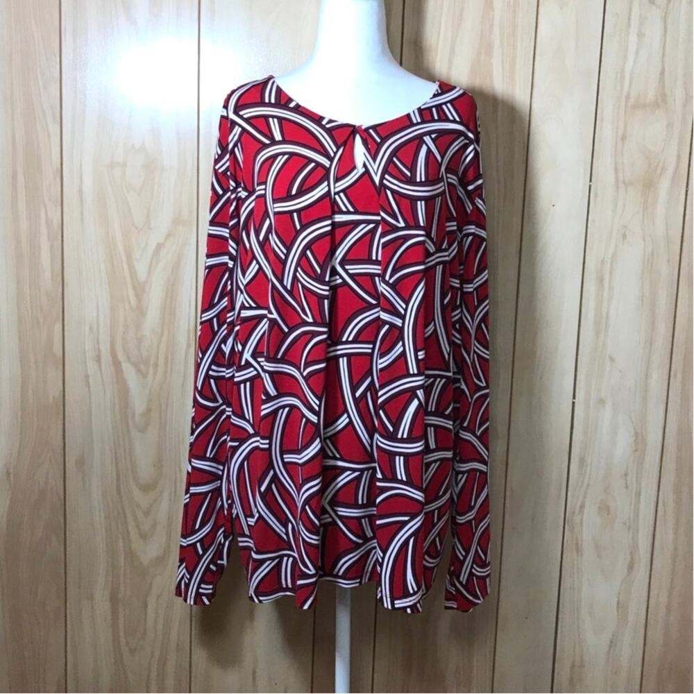 Liz Claiborne Stretch Round Neck Long Sleeve Blouse 3X